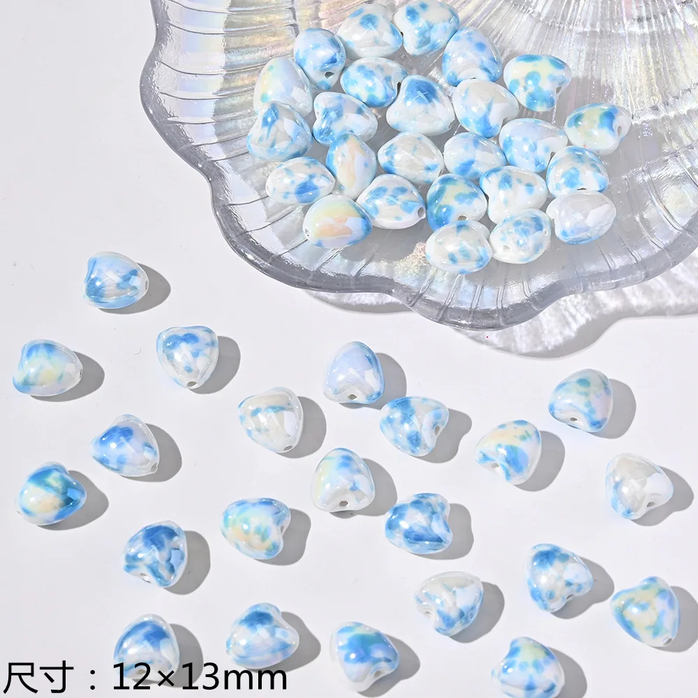 ciyuan blue ceramic beads Day cute love loose diy handmade jewelry accessories bracelet bead material