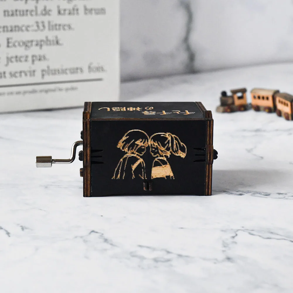 Хит продаж деревянная музыкальная шкатулка с ручным приводом для