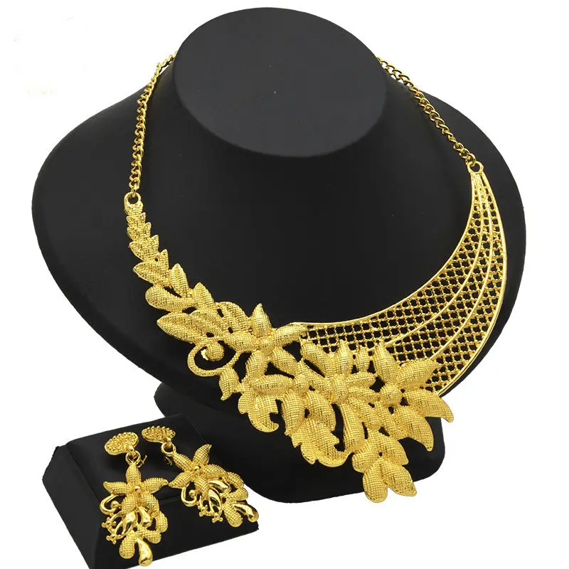 2022 Fashion Women Jewelry, Set Saudi 18K Gold Plated Wholesales Cheap Bridal African Jewelry Set/