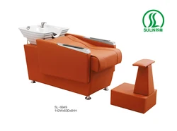 Orange beauty salon hairdressing sink and chair shampoo bed hair salon