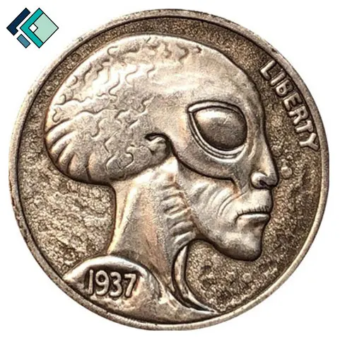 Wholesale Maker USA Metal Skull Challenge Coin Old Style Pressed Copy Coin Art Collection  Commemorative Custom Engraved Coins