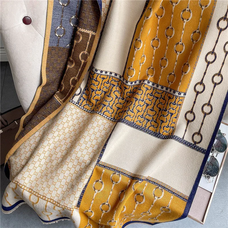 Winter Scarf Cashmere 2021 Pashmina Shawls Luxury Brand Warm Large Soft Blanket Wholesale Wool Scarves