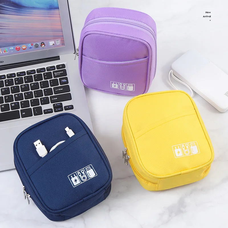 Wholesale Stock Travel Digital Accessories Bag Data Cable Power Bank Organizer Case Portable Earphone mouse Pouch