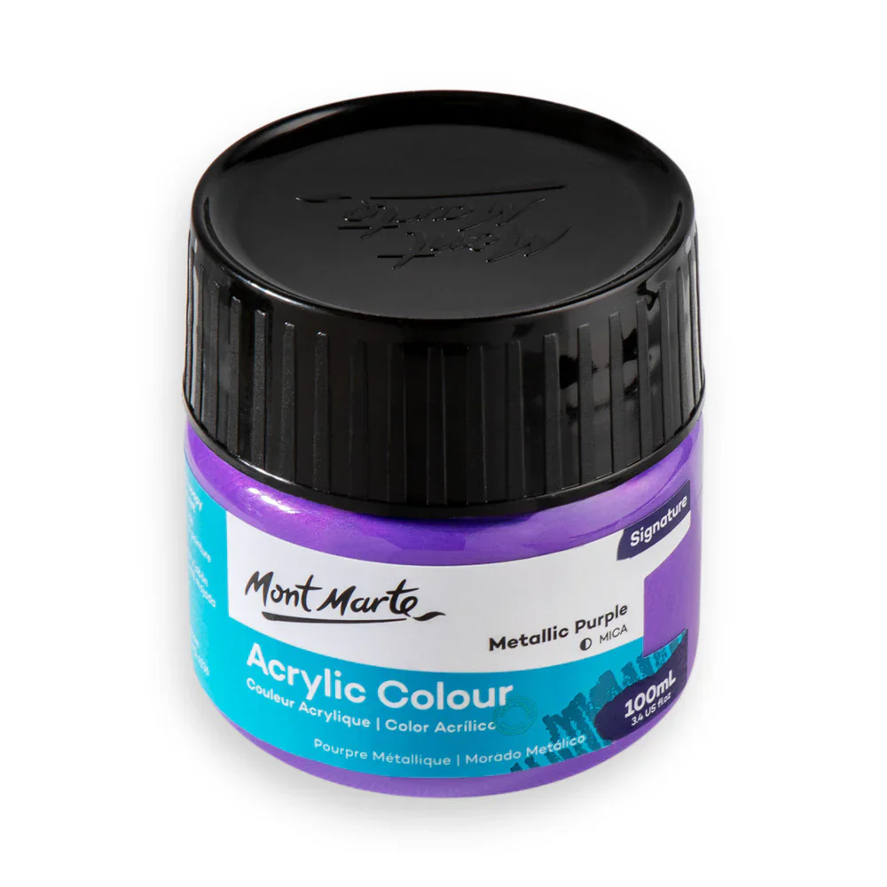 Mont Marte Acrylic Colour Paint 100ml - Metallic Purple artist acrylic paint
