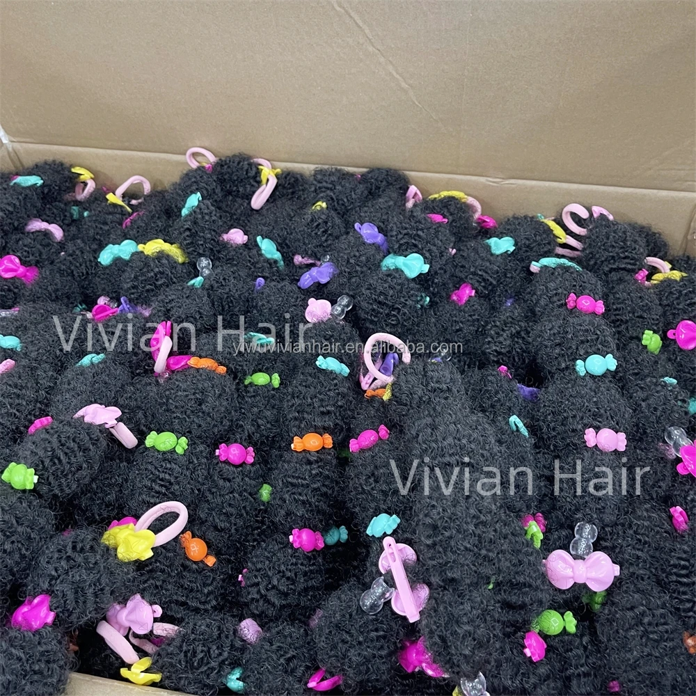 Nature synthetic hair 8 10 12Inch ponytail extension with elastic tie clip claw for litter girls