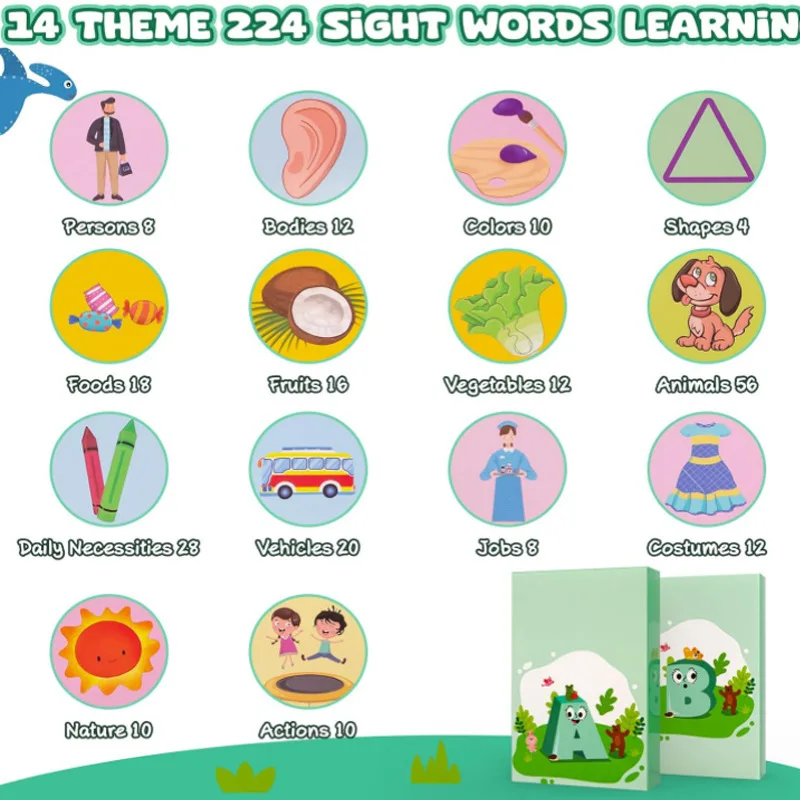 Italian and English Dinosaur style Talking Flash Card for kids early education