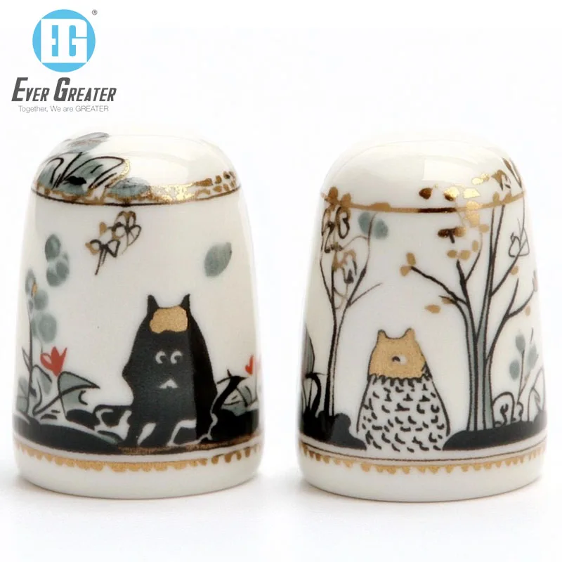 High quality design exclusive ceramic thimbles customized national city tourism ceramic thimbles