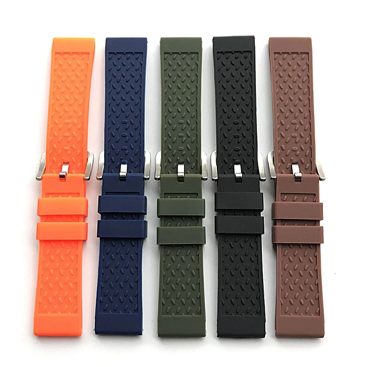 Diving Outdoor Sport Silicone Watch Strap Waterproof Soft 20mm 22mm Watch Band