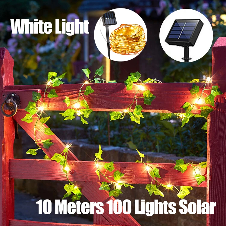 Solar Powered String Lights LED Outdoor Garden Christmas Decoration Plant Lamp New Green