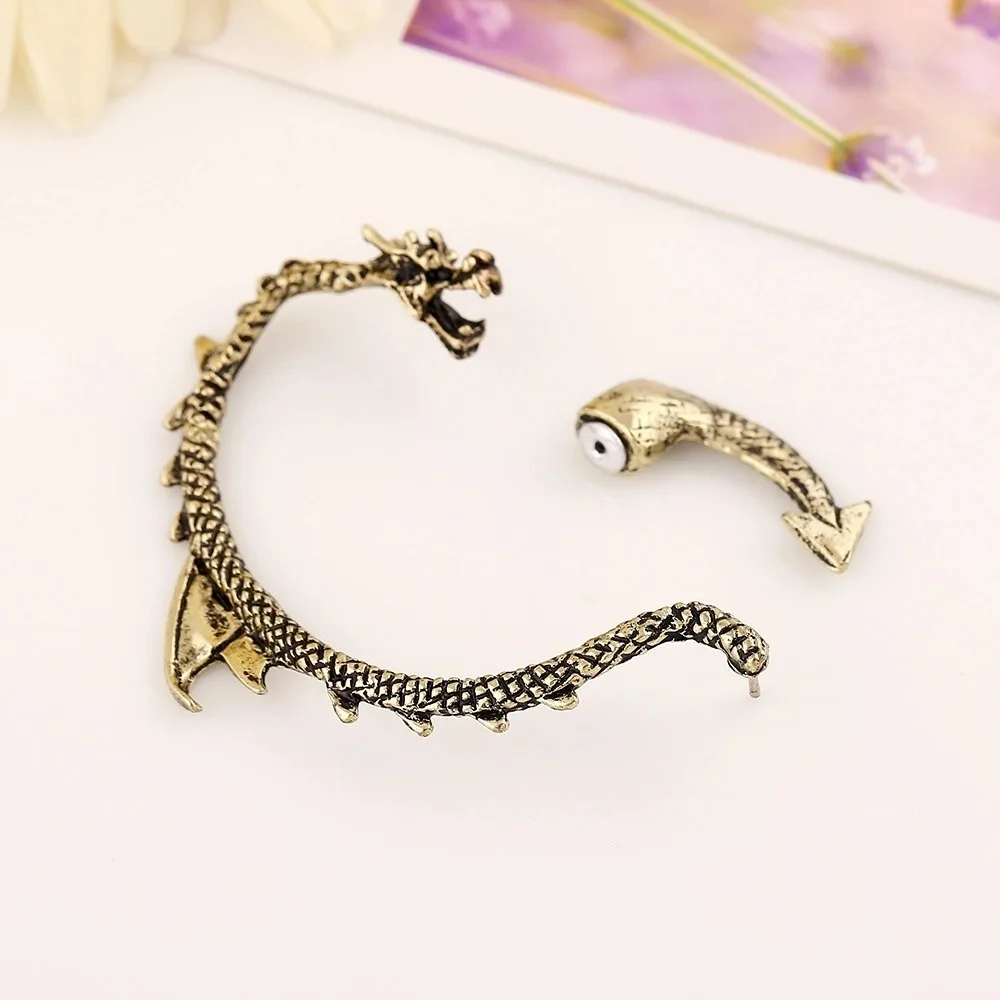 Fashion Earrings 2023 Ear Clip Earring Vintage Punk Style Flying Dragon Ear Cuff Wrap Clip Earring Fairy for Women