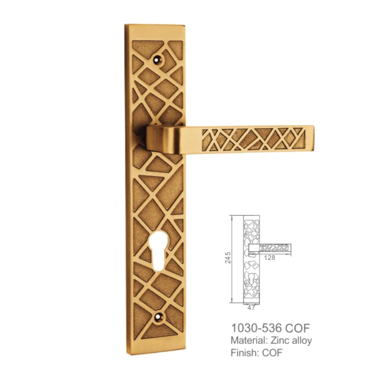 Simple italian design zinc alloy brass furniture door handle flower front or passage door locks and handles