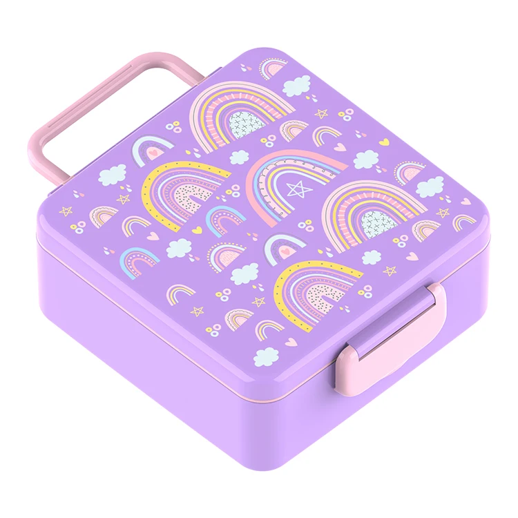 clamshell design premium leakproof 6 dividers lunch box with thermos bottle for kids easy clean bpa free lunch containers