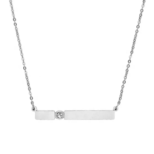 Yiwu Aceon Stainless Steel Newest Women Blank Stamping Choker Jewelry DIY Laser Machine Birthstone Horizontal Bar Necklace