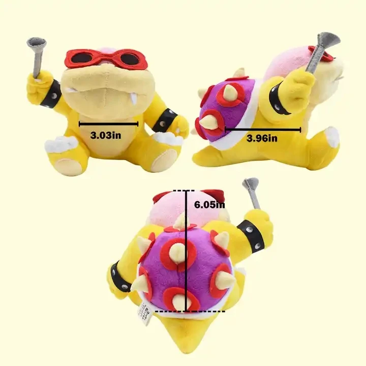 HWA 101792 Wholesale 25cm Mario Bros Koopa Stuffed Animal Plush Toys Cartoon Character Mario Cube PP Cotton Plush Doll
