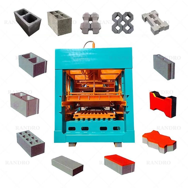 RANDRO Automatic Cement Block Machines Hollow Block Making Machine for Building Construction
