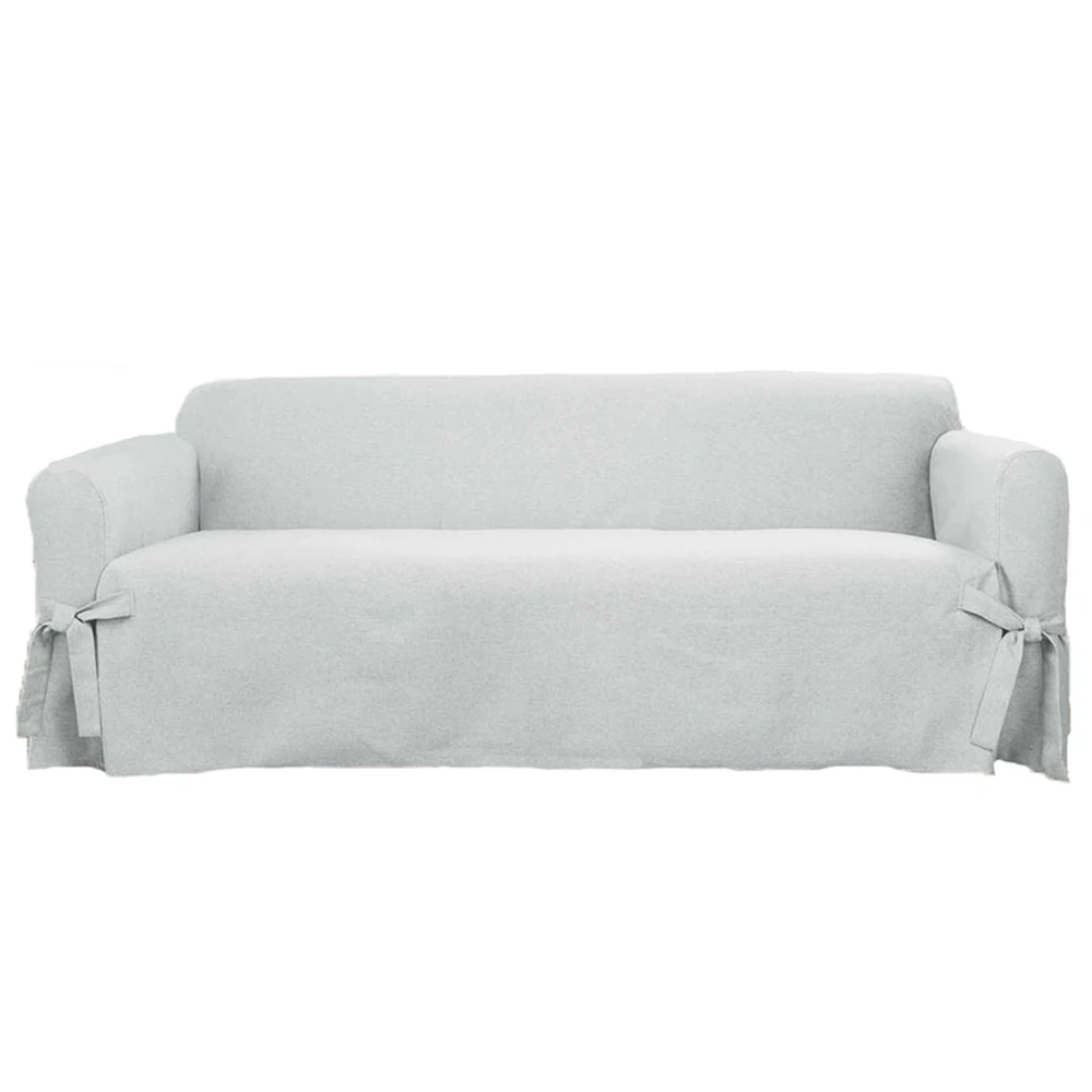 China Factory Supply Fabric Art Design Machine-Wash Linen Look 3 Seater Sofa SlipcoverSolid Color Sofa Cover