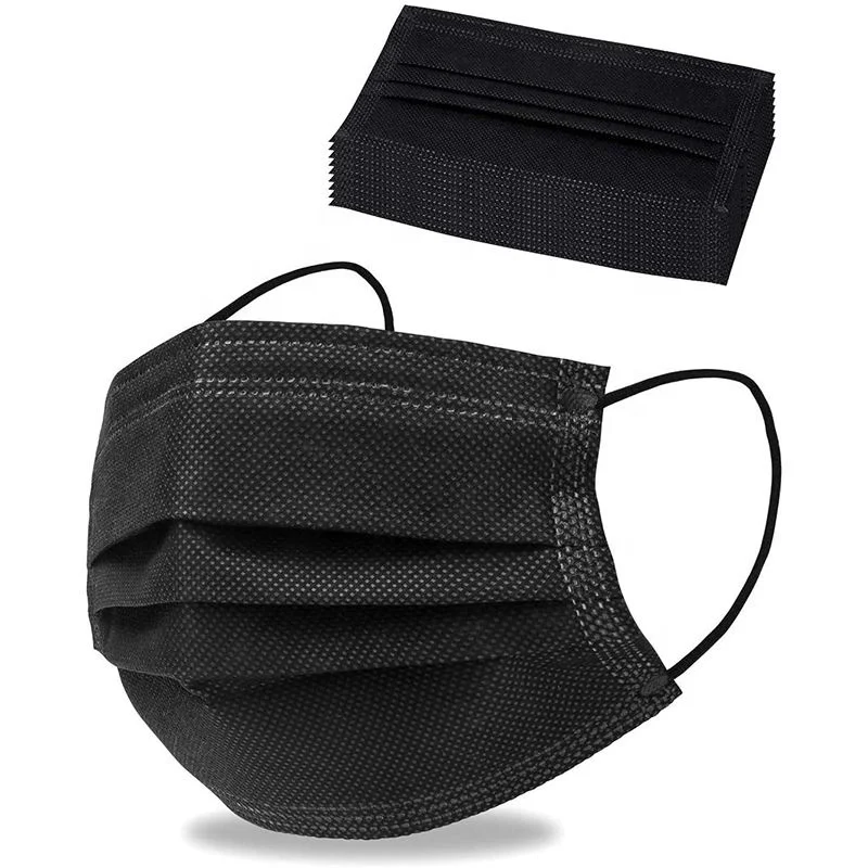 YIYA Wholesale  3 ply type IIR CE black logo custom anti-microbial Surgical Disposable Medical Face Mask  sterile with ear loop