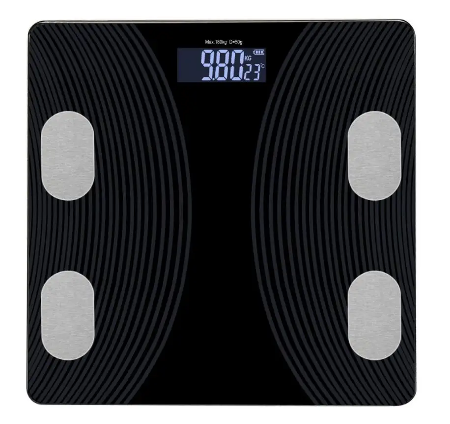 180kg Digital Bluetooth Analysis Bathroom Body Fat Scale LCD Backlit Display 260x260mm Scale Dimension 4mm Thickness