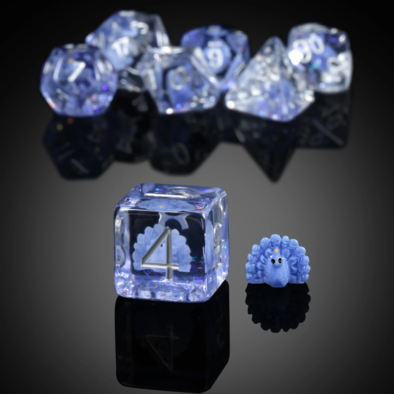 Peacock DND Dice Set Gaming Dice 7PCS Cute Resin D&D Dice for Dungeons and Dragons Role Playing Games and Tabletop Games