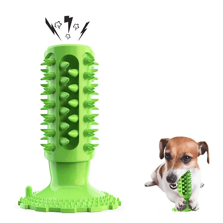 Sohpety Pet Upgraded Sonic Puppy Natural Rubber Dental Care Toothbrush Dog Straw Cleaning Brush Treat Toy