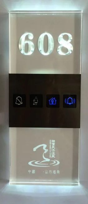 Hotel doorplate room number signs light color changing ,DND switch door plate  with Hotel doorbell system