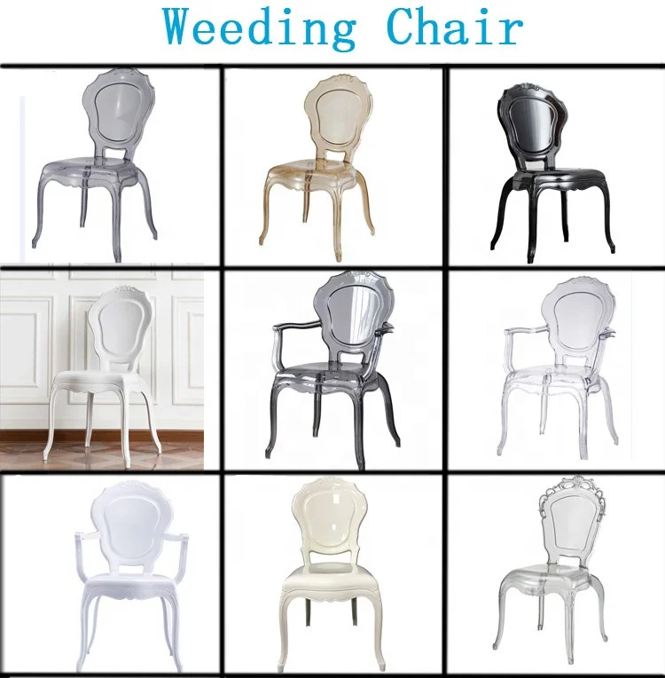 wholesale China beauty acrylic clear resin wedding Epoque belle wedding chair