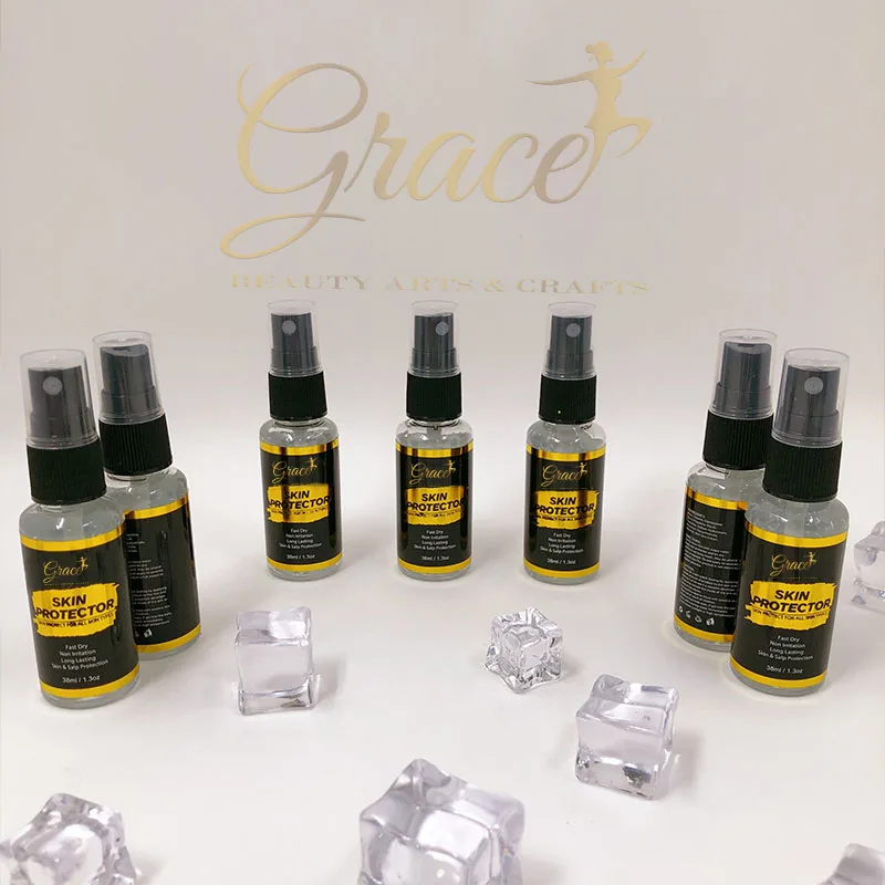 Private Label Gold Stamping Luxury Sticker Wig Install 4 colors Lace Tint Spray Wax Stick Skin Protector Lace Glue Melting Spray