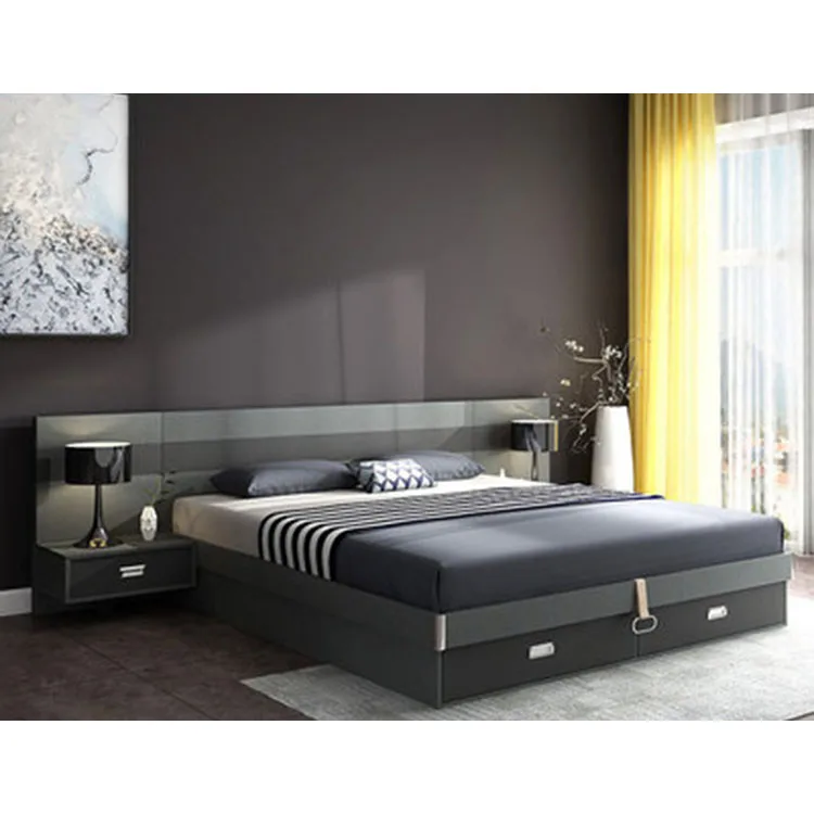 
Nordic Style New Arrival Custom Double Bedroom Furniture Slat Upholstered Tufted Bed 