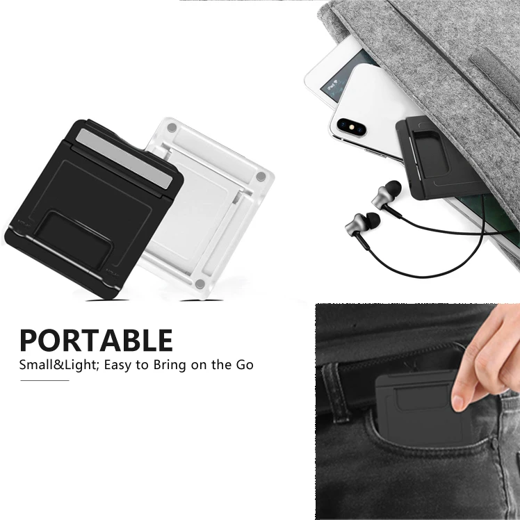 Portable Universal Plastic Cell Phone Stand Adjustable Foldable Desktop Mobile Phone Holder With Customized Logo
