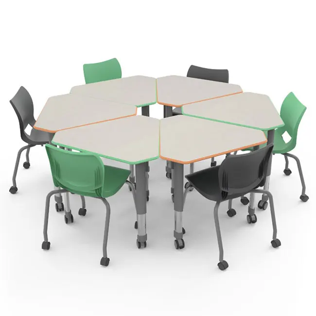 School Student Study Desks and Chairs Set, Children School Furniture School Sets Commercial Furniture Office Building Modern
