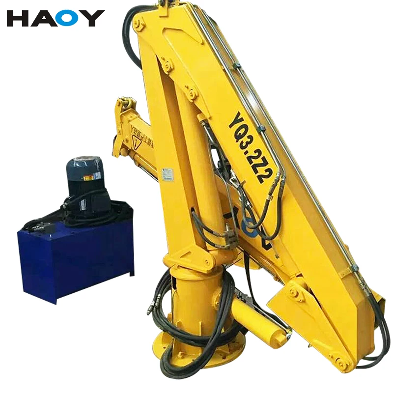 hydraulic jib crane 3ton folding knuckle boom hoist lift crane boat ship deck marine harbor crane for sale
