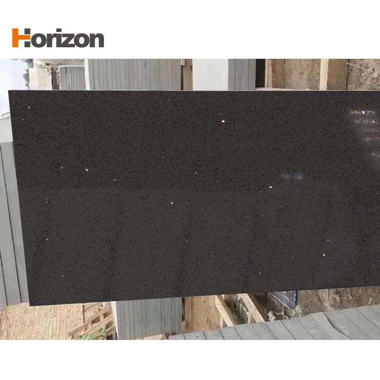 Black Polished Artificial Quartz Stone Large Slabs Calacatta Quartz Stone Countertop for Kitchen