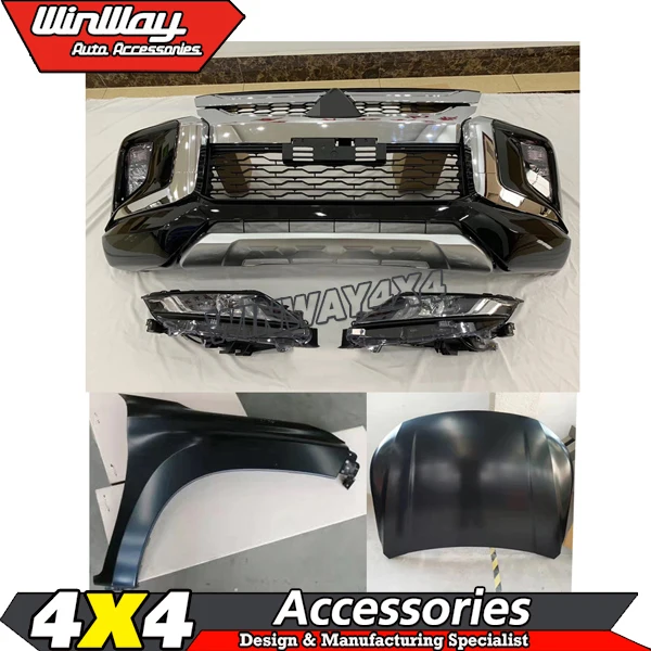 Преобразование переднего бампера для Triton L200 2015, обновление до 2020, новое trtion l200