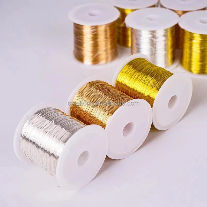 Wholesale copper metal beading wire long lasting plated for wrapping teist DIY craft jewelry making wire