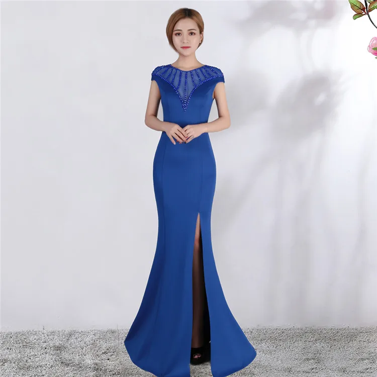 8181#evening dress Long-style  of the car model for the annual meeting of the  night club