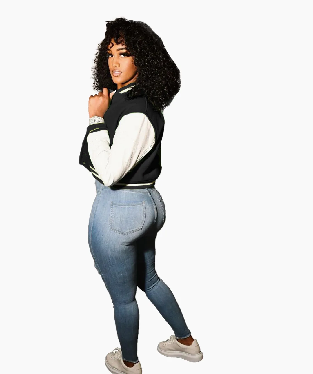 2022 Fall High Quality Women Cropped Letterman Jackets Long Sleeves Coats Leather Bomber Jacket Custom Baseball Jacket