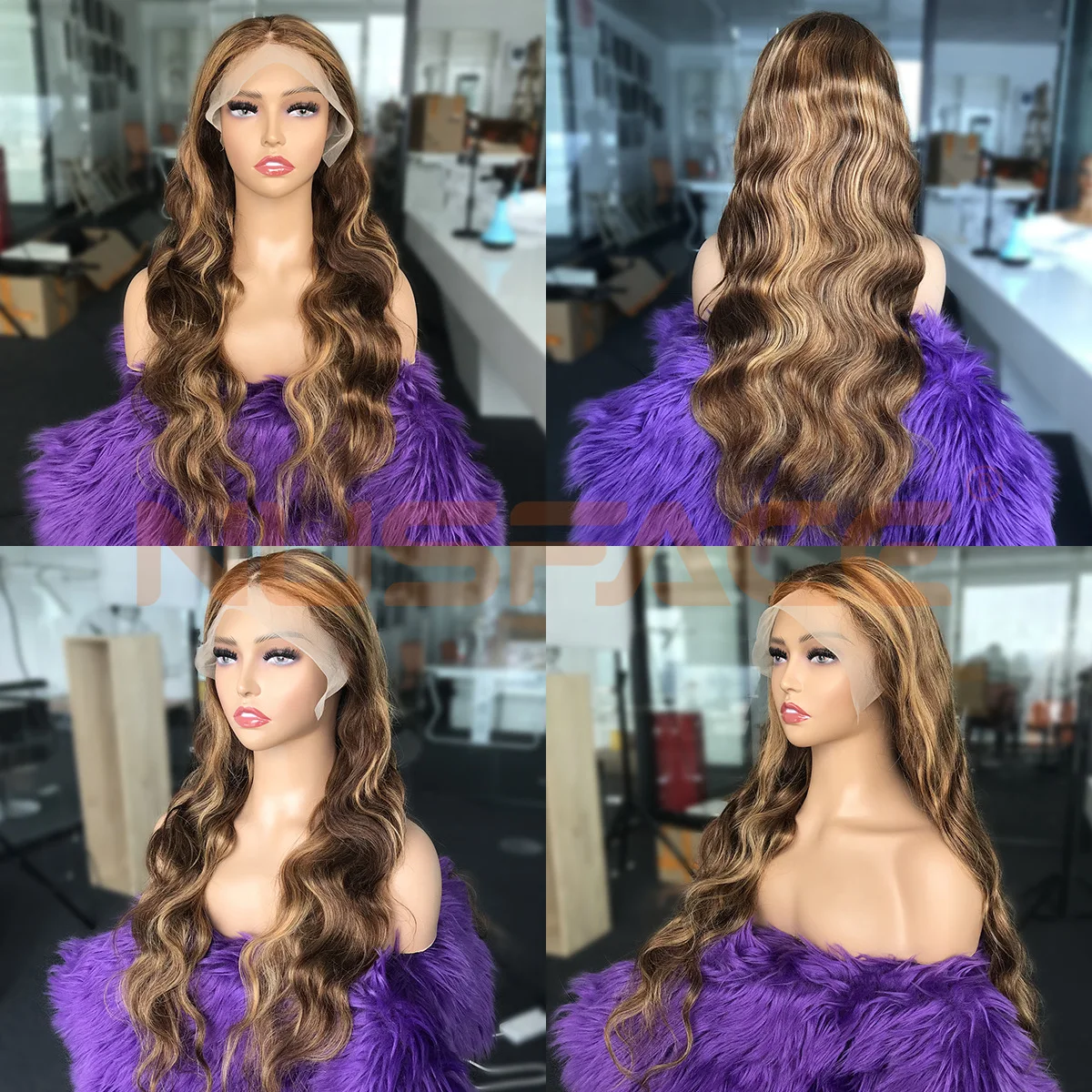 30 32 Inch Highlight Ombre 13x6 Lace Frontal Wig Curly Human Hair Wigs P4/27 Colored 4x4 Deep Wave Lace Closure Wigs For Women