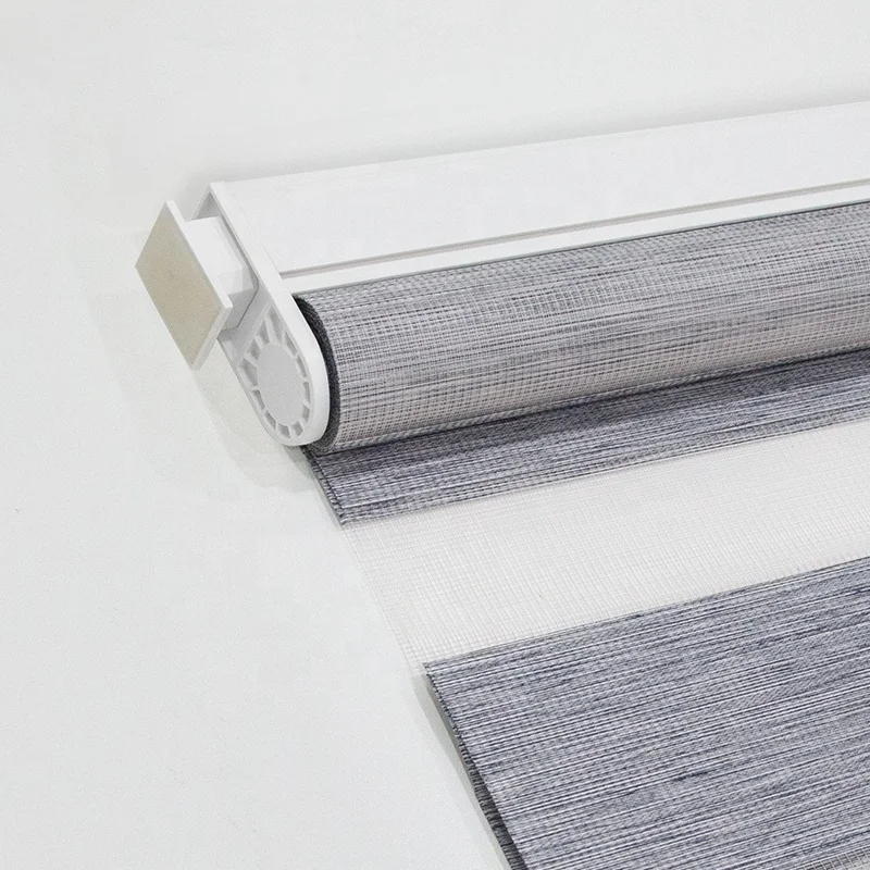 Sunfree Customized Modern Window Blinds No Screws Zebra Curtains Wifi Smart Remote Control Automated No Drilling Zebra Blinds