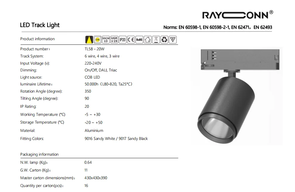 New Design High Lumens Reflector Lens Led Track Light Focus CRI80 CRI90 UGR 19 Cob Liner Track Rail Retail Shop