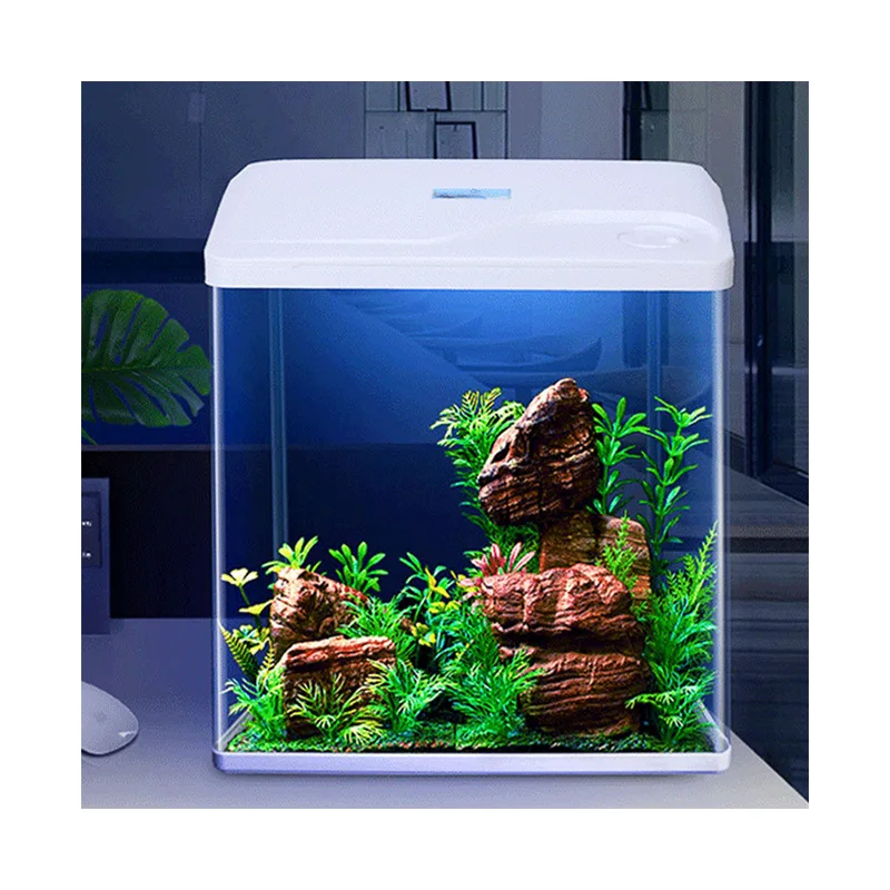 Fish tank office living room glass small fish tank mini aquarium table fish tank
