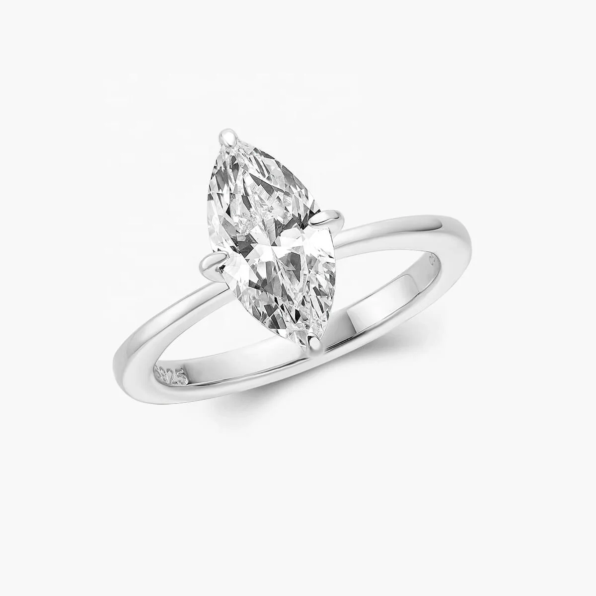 Hot Selling Luxury 14K Gold Marquise Cut Gemstone Band Ring