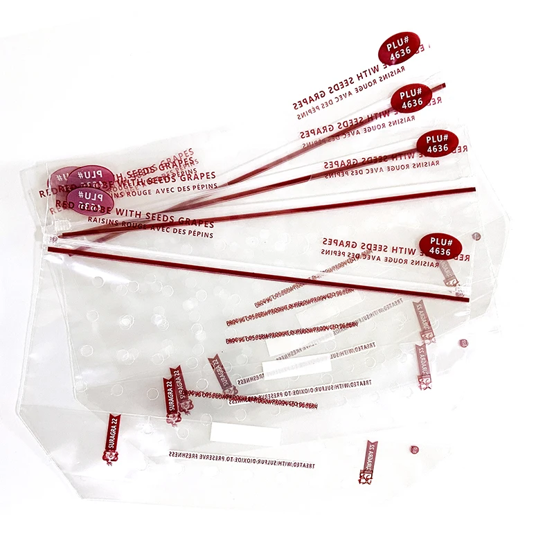Reusable frozen banana grape fruits vegetable cover perforated pp pe plastic grape packaging bag for fruit with ziplock