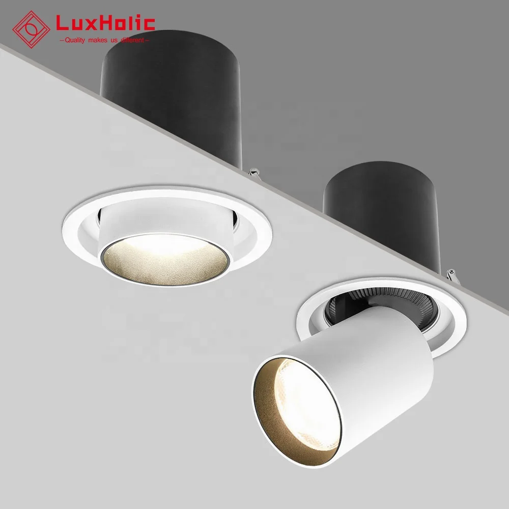 LuxHolic Office 9W Downlight Round Rotatable Embedded Angle Pull Out Adjustable Angle LED Stretchable Spotlight