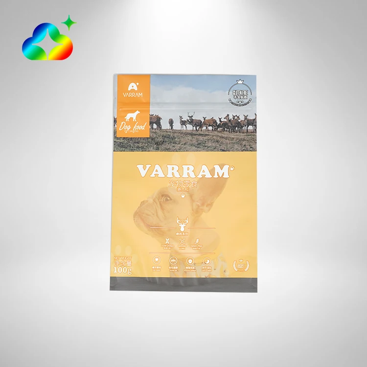 Custom Printing Resealable Mylar Bag Stand Up Ziplcok Plastic Pet Dog Cat Treats Food Packaging Pouch With Logo