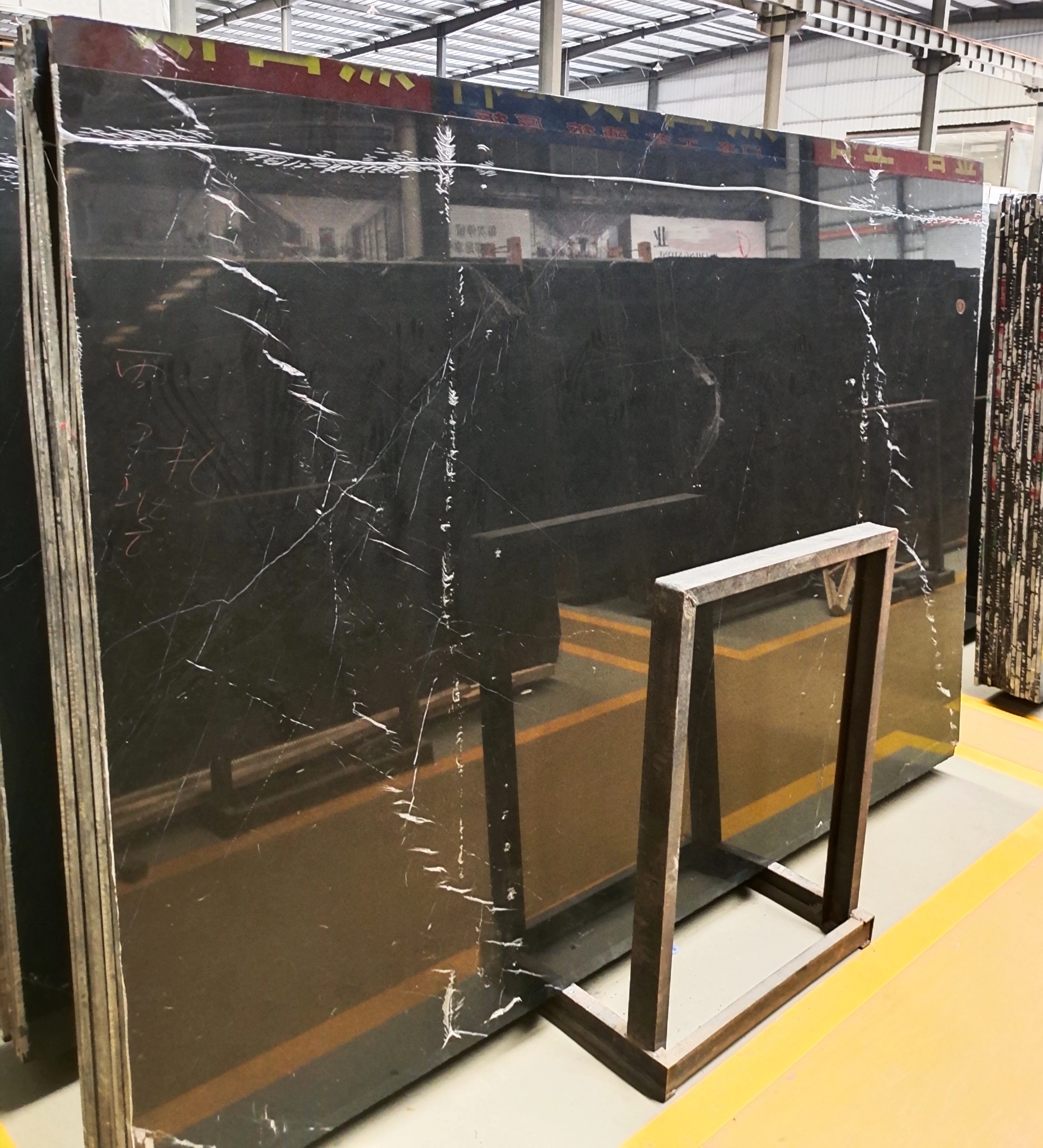 Chinese black marble Nero Marquina natural marble blocks wholesale