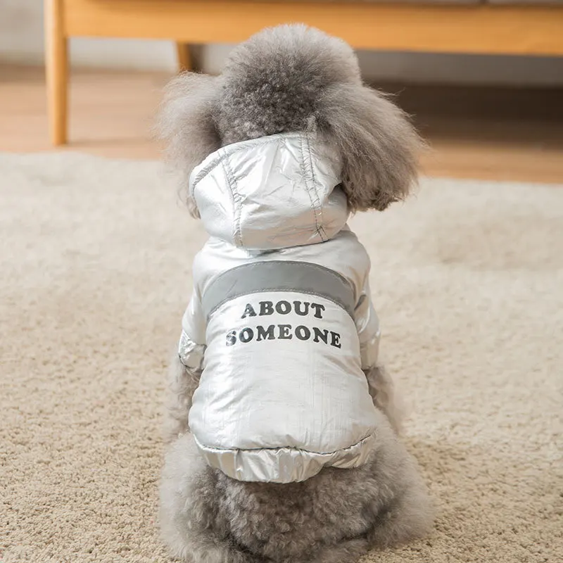 Autumn And Winter Letter Print Cat Clothes Thick Warm Dog Cotton Clothes Cat Pet Cotton Coat