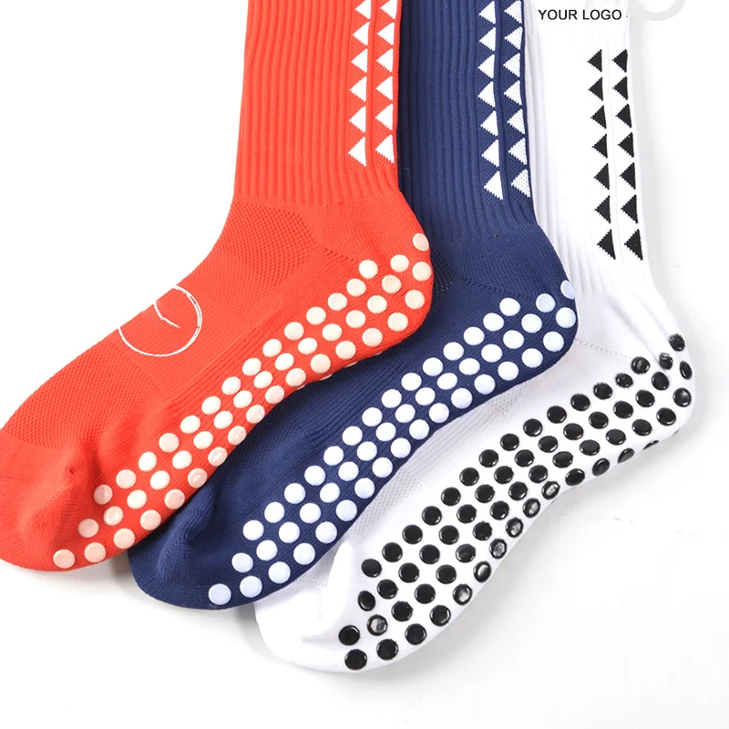 design Free Sample Soccer Team Anti Slip Socks Football Men Custom Sports Athletic Grip Socks For Sporty