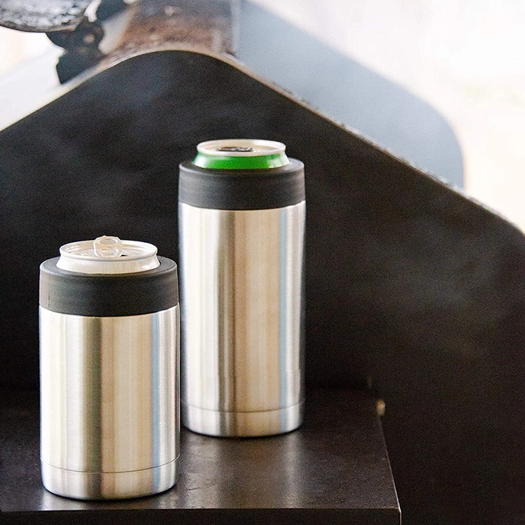 US Canada Australia UK Stainless Steel Can Bottle Cooler 2 in 1 beverage Drink Non Tipping Universal Custom Car Can Cooler