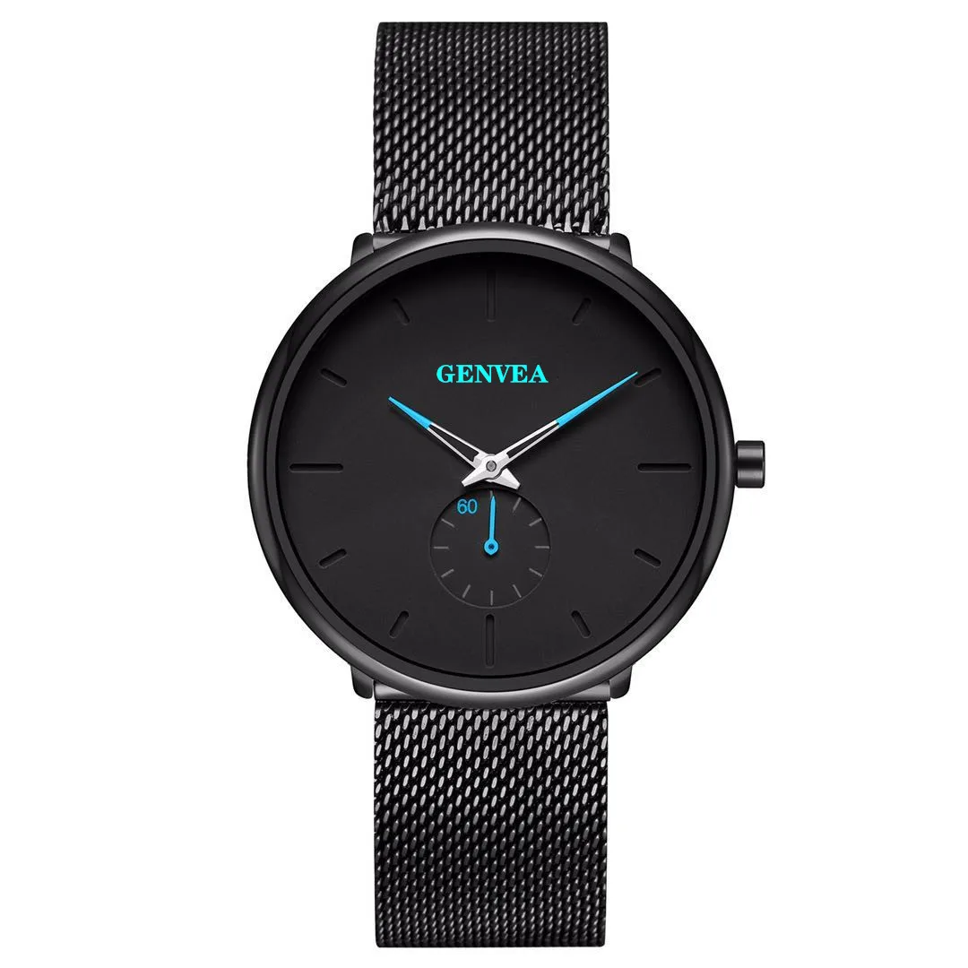 2024 luxury simple mens wristwatch original new fashion Mesh Waterproof 2 dials Minimalist in stock wrist watch