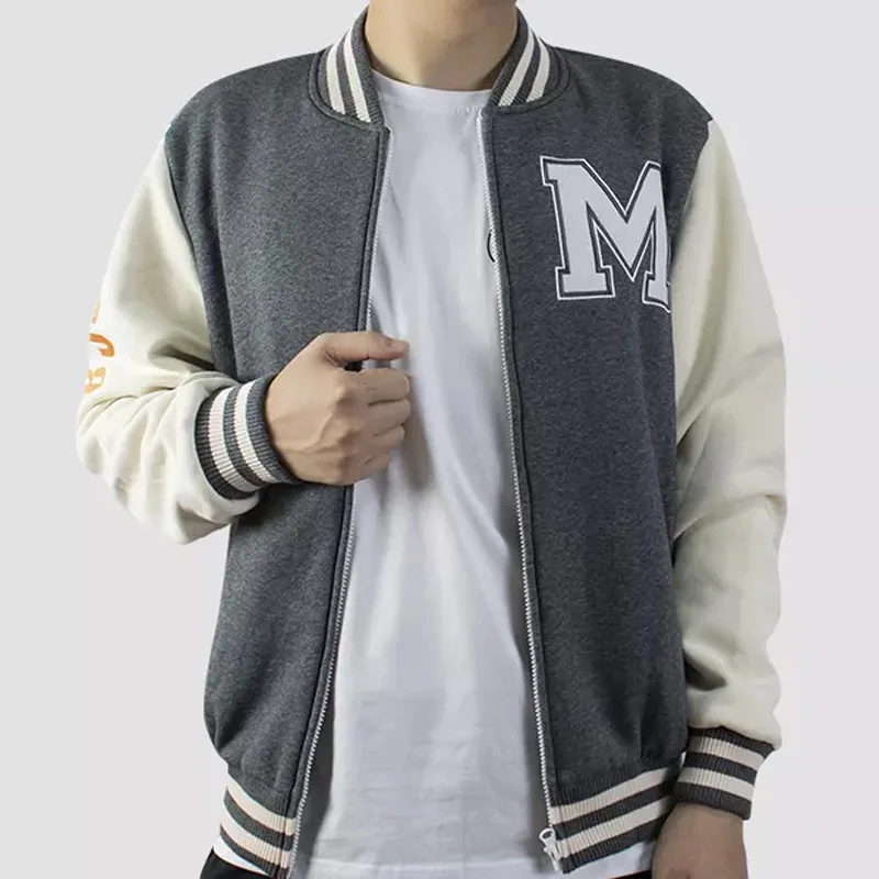 Retro Varsity Jacket Melton Wool and Genuine Leather Custom Varsity Jacket Red and White